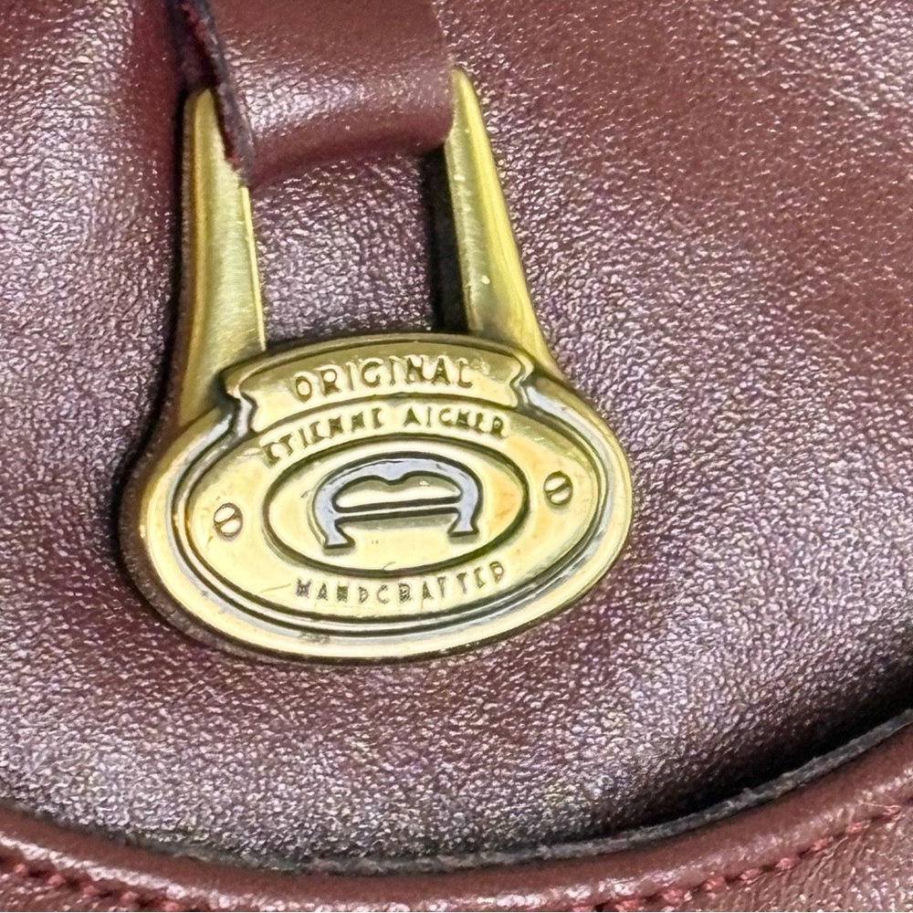 ETIENNE AIGNER Vintage Oxblood Burgundy Leather Crossbody Bag Purse Classic - Picture 3 of 16